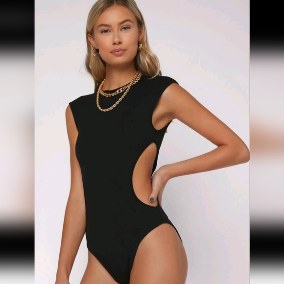 NWOT Cut Out Skinny Bodysuit - Picture 1 of 1